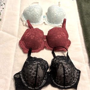 3 VS Bras with Lace no Pads
